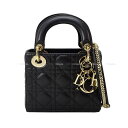 Christian Dior NX`fBI[ fBfBI[ ~j  (ubN) Ji[WXL VpS[h M0505 ONGE-M900 nhobO VilyÁz([Pre-loved] Christian Dior Lady Dior Mini Noir (Black) Cannage Lambskin Champagne Handbag)