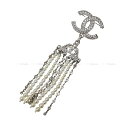 CHANEL シャネル ラインストーン ココマーク パール ぶらさがり シルバー金具 ブローチ 新品未使用(CHANEL Rhinestone Cocomark Paerl Hanging Silver HW broach[EXCELLENT][Authentic])【あす楽対応】#yochika