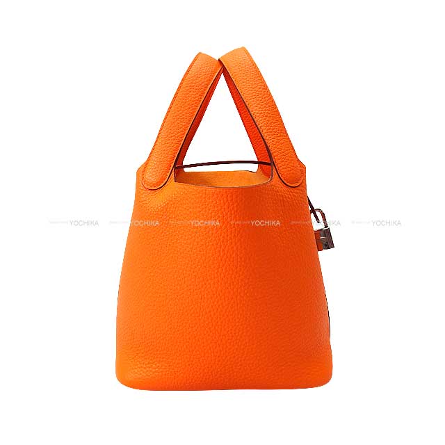 HERMES エルメス ピコタンロック 18 PM オレンジミニウム (オレンジミニアン) トリヨンクレマンス シルバー金具 ハンドバッグ B刻印 新品(HERMES Picotin Lock 18 PM Orange Minium Taurillon Clemence Silver HW Handbag[BRAND NEW][Authentic])【あす楽対応】#yochika