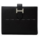 HERMES GX xARpNg  (ubN) Gv\ Vo[ ܂z B Vi(HERMES Bearn Compact Noir (Black) Veau Epsom Silver HW Bi-fold wallet[BRAND NEW][Authentic])yyΉz#yochika