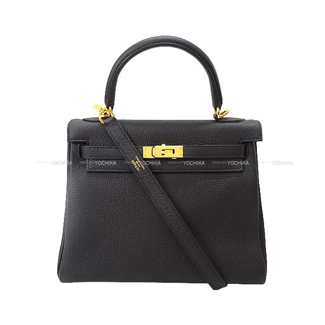 HERMES エルメス ケリー25 内縫い 黒 (ブラック) トゴ ゴールド金具 ショルダーバッグ U刻印 準新品(HERMES Kelly25 Sellier Noir (Black) Veau Togo Gold HW Shoulder bag[ALMOST NEW][Authentic])【あす楽対応】#yochika