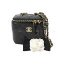 CHANEL シャネル マトラッセ ココマーク カメリア リボン ミニ ヴァニティ チェーン 黒 (ブラック) ラムスキン AP2158 ショルダーバッグ 新品未使用(CHANEL Matelasse COCO mark camellia ribbon mini vanity chain Noir (Black) Lambskin Shoulder bag)