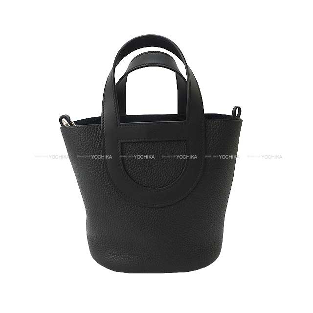 HERMES エルメス インザループ18 黒 (ブラック) トリヨンクレマンス/スイフト シルバー金具 ハンドバッグ U刻印 新品同様【中古】([Pre-loved] HERMES In the Loop 18 Noir (Black) Taurillon Clemence/Veau Swift SHW Handbag[LIKE NEW][Authentic])【あす楽対応】#yochikaのサムネイル