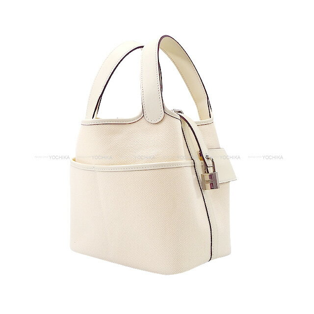 HERMES エルメス ピコタンロック 18 PM カーゴ ポケット ナタ トワルアッシュ/スイフト シルバー金具 ハンドバッグ U刻印 新品(HERMES Picotin Lock 18 PM Cargo Pockets Nata Toile H/Veau Swift Silver HW Handbag[BRAND NEW][Authentic])【あす楽対応】#yochikaのサムネイル