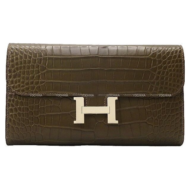 HERMES エルメス コンスタンスロング グリエレファント クロコダイルアリゲーターマット シルバー金具 長財布 Y刻印 新品未使用(HERMES Constance Long Wallet Gris Elephant Crocodile Alligator Mat Silver HW long wallet[NEVER USED][Authentic])【あす楽対応】#yochikaのサムネイル