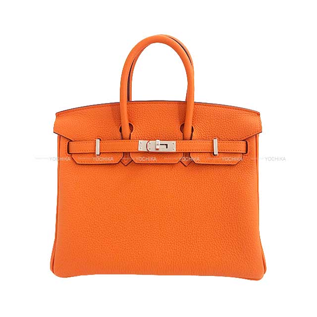 HERMES エルメス バーキン25 オレンジ トゴ シルバー金具 ハンドバッグ B刻印 新品(HERMES Birkin25 Orange Veau Togo Silver HW Handbag[BRAND NEW][Authentic])【あす楽対応】#yochika