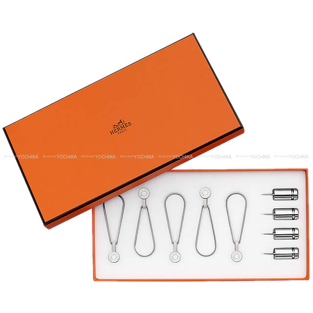 HERMES エルメス マグネット式 スカーフホルダー FIXATION CARRE BOITIER シルバー 真鍮/ニッケル シルバー金具 新品(HERMES Set de fixation murale pour carre Magnetic Scarf Hangers Holders Silver Brass/Nickel [BRAND NEW][Authentic])【あす楽対応】#yochika