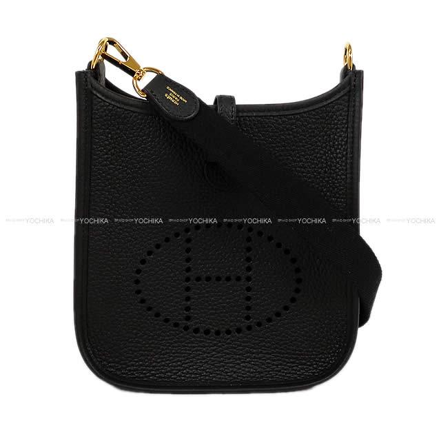 HERMES エルメス エヴリン(エブリン) 16 TPM 黒 (ブラック) トリヨンクレマンス ゴールド金具 ショルダーバッグ W刻印 新品(HERMES Evelyne 16 TPM Noir (Black) Taurillon Clemence Gold HW Shoulder bag[BRAND NEW][Authentic]) #yochikaのサムネイル