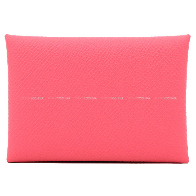 HERMES エルメス カルヴィ デュオ ローズアザレ エプソン シルバー金具 カードケース B刻印 新品(HERMES Calvi Duo Rose Azalee Veau Epsom Silver HW card holder[BRAND NEW][Authentic])【あす楽対応】#yochikaのサムネイル