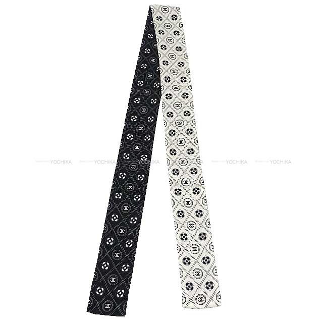 2021ǯCHANELͥإХɥꥢޡ(ۥ磻)/(֥å)륯100󥹥տ̤(2021CHANELHairBandCamelliaCocoMarkBlanc(White)/Noir(Black)Silk100%scarf[EXCELLENT][Authentic])ڤб#yochika