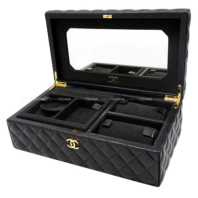 CHANEL ͥ 奨꡼ ܥå ޥȥå ޡ  (֥å) ॹ ɶ A80630 ̤(CHANEL Jewelry case Box Matelasse COCO Mark Noir (Black) Lambskin Gold HW A80...