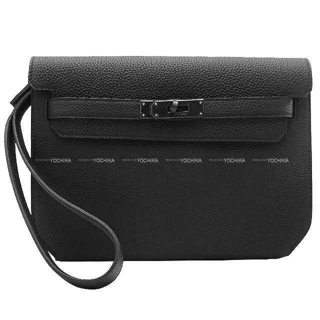 HERMES ᥹ ꡼ǥڥå25 å Υ ֥å  (֥å) ȥ ޥåȥ֥å åХå B (HERMES Kelly Depeche 25 Clutch Monochrome So Black Noir (Black) Veau Togo Matte Black hardware Clutch bag)ڤб