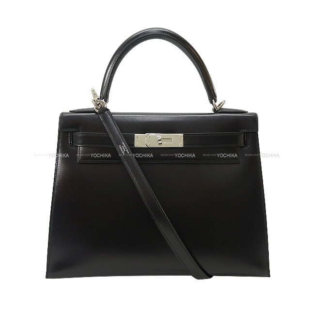 HERMES ᥹ ꡼28 ˥  (֥å) ܥå С Хå B ̤(HERMES Kelly28 Sellier Noir (Black) Box Calf Silver HW Shoulder bag[EXCELLENT][Authentic])ڤб#yochika