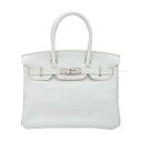 HERMES GX o[L30  (zCg) gN}X Vo[ nhobO R VilyÁz([Pre-loved] HERMES Birkin30 Blanc (White) Taurillon Clemence Silver HW Handbag[LIKE NEW][Authentic])yyΉz#yochika