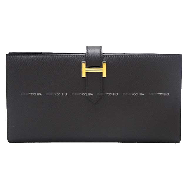 HERMES エルメス ベアンスフレ 黒 (ブラック) ヴォーマダム ゴールド金具 長財布 B刻印 新品(HERMES Bearn Soufflet Noir (Black) Veau madame Gold HW long wallet[BRAND NEW][Authentic])【あす楽対応】#yochika