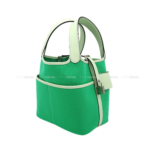 HERMES エルメス ピコタンロック 18 PM カーゴ ポケット ヴェールコミック/ヴェールフィズ トワルゴエラン/スイフト シルバー金具 ハンドバッグ B刻印 新品(HERMES Picotin Lock 18 PM Cargo Pockets Vert comics Handbag[BRAND NEW][Authentic])【あす楽対応】#yochikaのサムネイル
