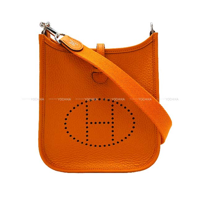 エブリン HERMES エルメス エヴリン(エブリン) 16 TPM オレンジ トリヨンクレマンス シルバー金具 ショルダーバッグ B刻印 準新品(HERMES Evelyne 16 TPM Orange Taurillon Clemence Silver HW Shoulder bag[ALMOST NEW][Authentic])【あす楽対応】#yochika