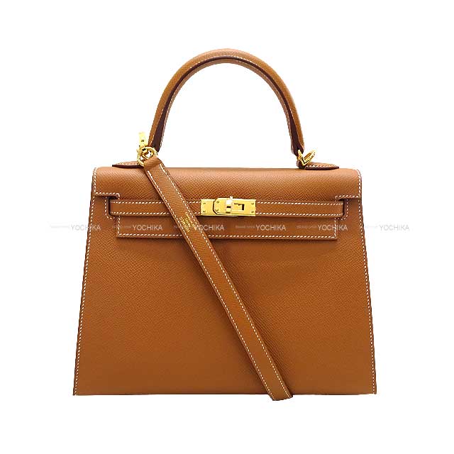 HERMES エルメス ケリー25 外縫い ゴールド エプソン ゴールド金具 ショルダーバッグ B刻印 新品(HERMES Kelly25 Sellier Gold Veau Epsom Gold HW Shoulder bag[BRAND NEW][Authentic])【あす楽対応】#yochika