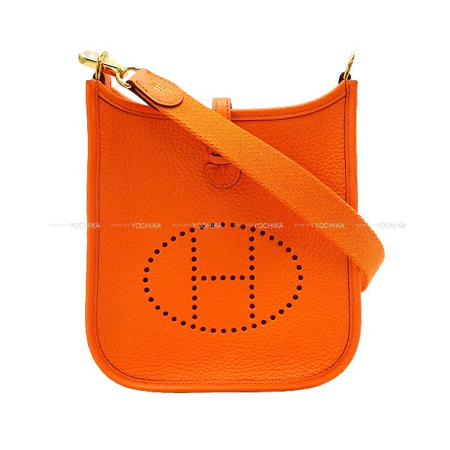HERMES エルメス エヴリン(エブリン) 16 TPM オレンジミニウム (オレンジミニアン) トリヨンクレマンス ゴールド金具 ショルダーバッグ B刻印 新品(HERMES Evelyne 16 TPM Orange Minium Taurillon Clemence Gold HW Shoulder bag[BRAND NEW][Authentic])のサムネイル