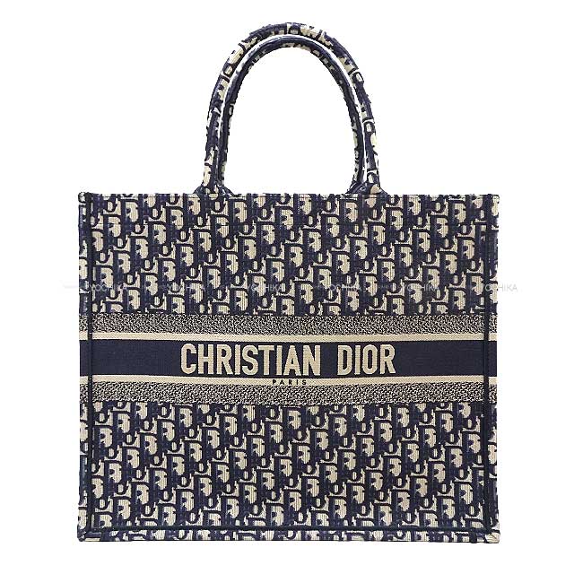 ディオール バッグ（レディース） Christian Dior クリスチャンディオール ブックトート ラージ ネイビー ディオールオブリークエンブロイダリー M1296ZRIW_M828 トートバッグ 新品(Christian Dior Book tote Large Navy Dior Oblique Embroidery tote bag[BRAND NEW][Authentic])【あす楽対応】#yochika