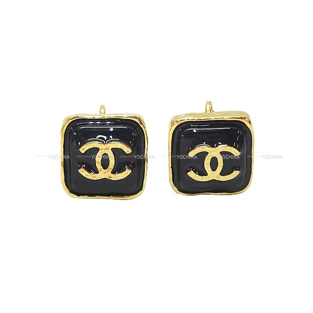 CHANEL シャネル ココマーク モチーフ 黒 (ブラック)/ゴールド メタル ゴールド金具 イヤリング 新品未使用(CHANEL COCO Mark Motif Noir (Black)/Gold Metal Gold HW earrings[EXCELLENT][Authentic])【あす楽対応】#yochika