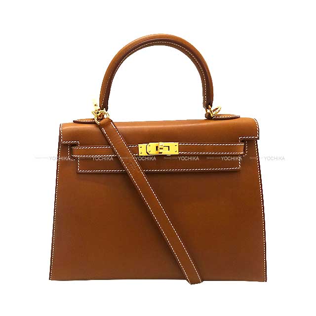 HERMES ᥹ ꡼25 ˥ ե Х˥ ɶ Хå U ̤(HERMES Kelly25 Sellier Fauve Veau Barenia Gold HW Shoulder bag[EXCELLENT][Authentic])ڤб#yochika