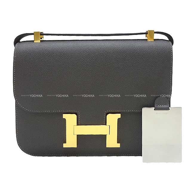 HERMES GX RX^X1 24 MM ~[ Ot@Cg Gv\ S[h V [obO B Vi(HERMES Constance 1 24 MM Miroir Graphite Veau Epsom Gold HW Shoulder bag[BRAND NEW][Authentic])   #yochika