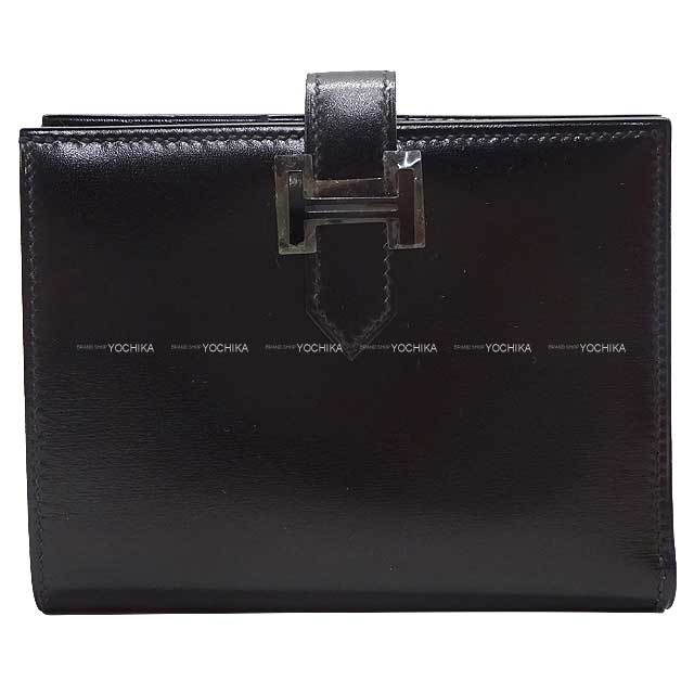 エルメス 財布（レディース） HERMES エルメス ベアンコンパクト ソーブラック モノクローム 黒 (ブラック) ボックスカーフ ブラック金具 二つ折り財布 新品(HERMES Bearn Compact SO BLACK Monochrome Noir (Black) Box Calf Black HW Bi-fold wallet[BRAND NEW][Authentic])【あす楽対応】#yochika