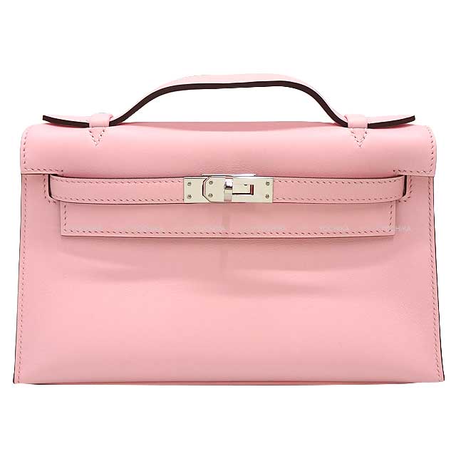 HERMES エルメス ポシェットケリー ローズサクラ スイフト シルバー金具 ハンドバッグ Z刻印 新品未使用(HERMES Pochette Kelly Rose Sakura Veau Swift Silver HW Handbag EXCELLENT Authentic )【あす楽対応】 yochika