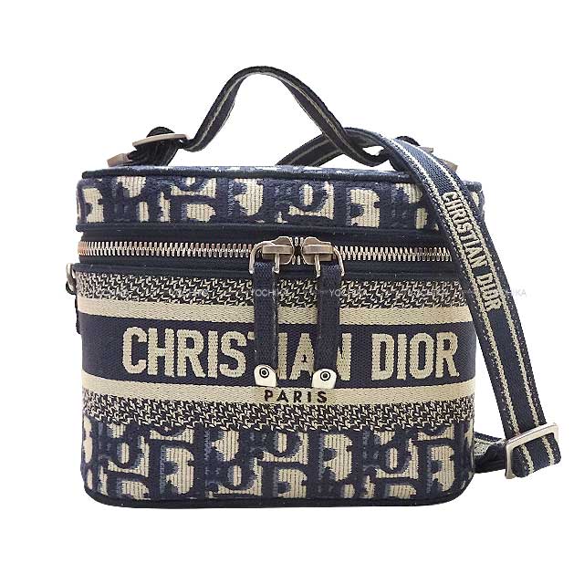 Christian Dior クリスチャンディオール トラベル ヴァニティ スモール ネイビー ディオールオブリークエンブロイダリー シルバー金具 S5529VRIW-M928 新品(Christian Dior Travel Vanity Small Navy Dior Oblique Embroidery[BRAND NEW][Authentic])【あす楽対応】