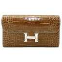 HERMES GX RX^XO tBZ NR_CAQ[^[ Vo[ z VilyÁz([Pre-loved] HERMES Constance Long Wallet Ficelle Crocodile Alligator Lisse Silver HW long wallet[LIKE NEW][Authentic])yyΉz#yochika