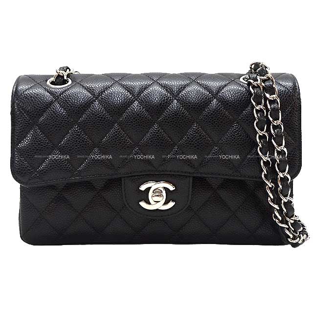 CHANEL シャネル マトラッセ 25 Wフラップ 黒 (ブラック)/ボルドー グレインドカーフ(キャビアスキン) シルバー金具 A01112 ショルダーバッグ 新品同様( CHANEL Matelasse 25 W flap Noir (Black)/Bordeaux Shoulder bag)#yochika