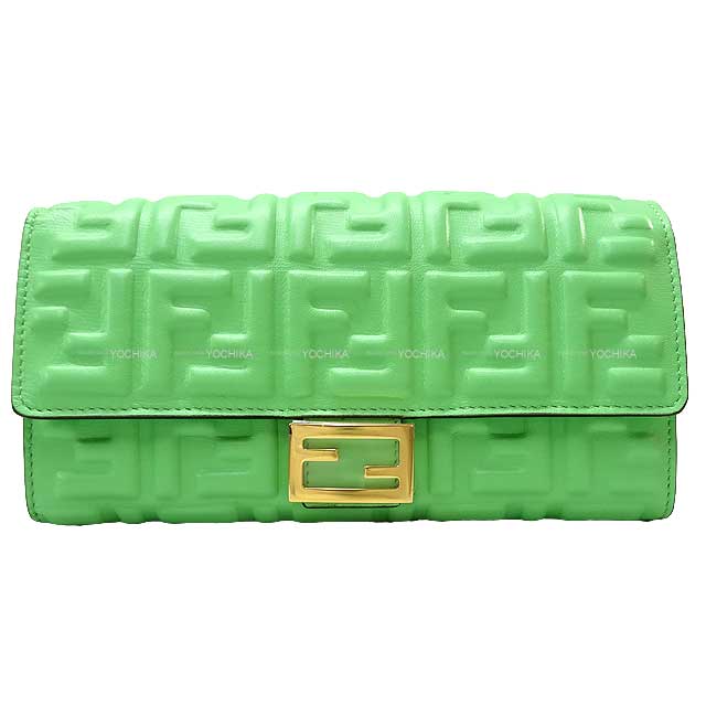 FENDI フェンディ バゲット コンチネンタル ペリドット ナッパレザー ゴールド金具 8M0251 AAJP F1K3D 長財布 新品未使用(FENDI Baguette Continental Peridot Nappa Leather Gold HW 8M0251 AAJP F1K3D long wallet[EXCELLENT][Authentic])【あす楽対応】#yochika