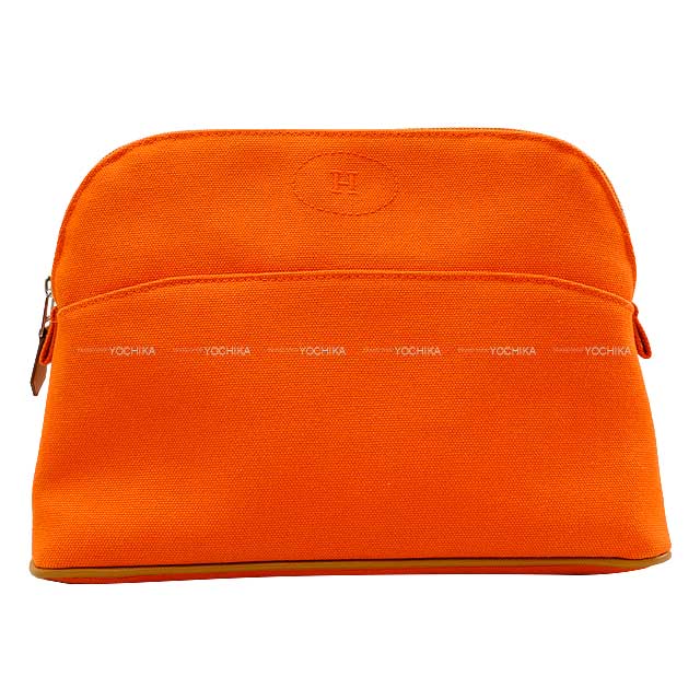 HERMES エルメス ボリード ポーチ MM オレンジ コットン100 シルバー金具 ポーチ 新品(HERMES Bolide Pouch MM Orange Cotton100 Silver HW Pouch BRAND NEW Authentic )【あす楽対応】 yochika