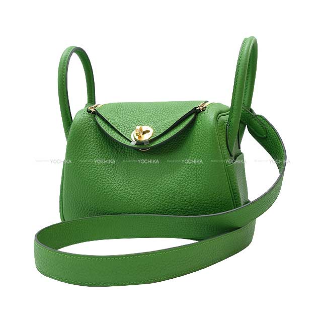 HERMES エルメス リンディ ミニ 20 ヴェールユッカ トリヨンクレマンス ゴールド金具 ショルダーバッグ B刻印 新品(HERMES Lindy mini 20 Vert Yucca Taurillon Clemence Gold HW Shoulder bag[BRAND NEW][Authentic])【あす楽対応】#yochikaのサムネイル