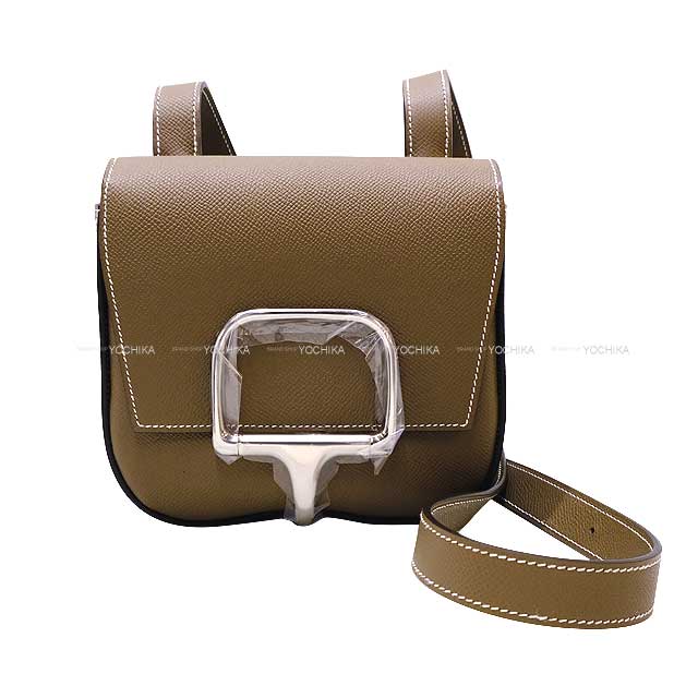 HERMES エルメス デッラカヴァッレリア ミニ エトープ (エトゥープ) エプソン シルバー金具 ショルダーバッグ B刻印 新品(HERMES DELLA CAVALLERIA MINI Etoupe Veau Epsom Silver HW Shoulder bag[BRAND NEW][Authentic])【あす楽対応】#yochikaのサムネイル