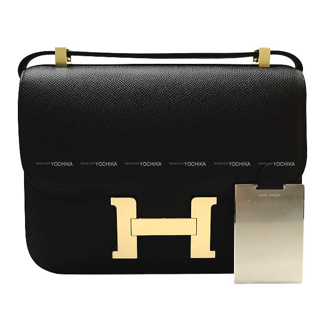 HERMES エルメス コンスタンス1 24 MM ミロワール ミラー付 黒 (ブラック) エプソン ゴールド金具 ショルダーバッグ W刻印 新品(HERMES Constance 1 24 MM Miroir With mirror Noir (Black) Veau Epsom Gold HW Shoulder bag[BRAND NEW][Authentic]) #yochikaのサムネイル