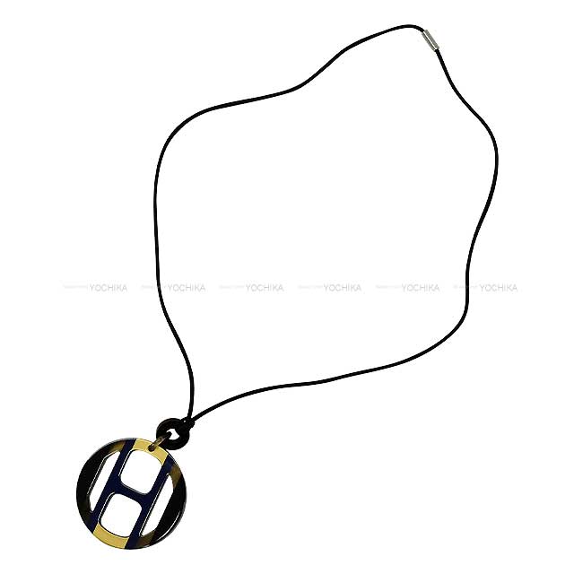 HERMES エルメス Hエキップ オルフェーヴル バッファローホーン シルバー金具 ネックレス 新品未使用(HERMES H Equipe orfèvre Buffalo Horn Silver HW necklace[EXCELLENT][Authentic])のサムネイル