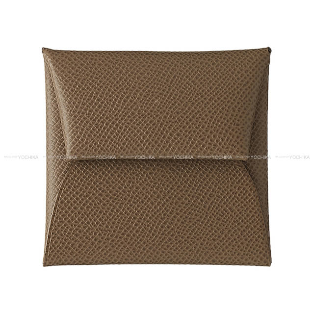 HERMES エルメス バスティア エトープ (エトゥープ) エプソン シルバー金具 コインケース U刻印 新品未使用(HERMES Bastia Etoupe Veau Epsom Silver HW change purse[EXCELLENT][Authentic])