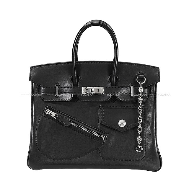 HERMES エルメス バーキン25 ロック 黒 (ブラック) ヴォーヴォリュプト シルバー金具 ハンドバッグ B刻印 新品同様【中古】([Pre-loved] HERMES Birkin25 Rock Noir (Black) Veau Volupto Silver HW Handbag[LIKE NEW][Authentic]) #yochikaのサムネイル