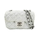 CHANEL シャネル ミニマトラッセ シングルフラップ エンボス チェーン シルバー メタリックラムスキン シルバー金具 A35200 ショルダーバッグ AB...