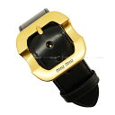 Miu Miu ミュウミュウ レザー バックル付 黒 (ブラック) カーフ #M ゴールド金具 5IB654 ブレスレット 新品未使用(Miu Miu Leat...