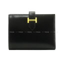 HERMES エルメス ベアンコンパクト 黒 (ブラック) ボックスカーフ ゴールド金具 二つ折り財布 Y刻印 準新品(HERMES Bearn Compact...