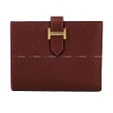 HERMES エルメス ベアンコンパクト ルージュアッシュ エプソン ゴールド金具 二つ折り財布 W刻印 新品(HERMES Bearn Compact Rou...