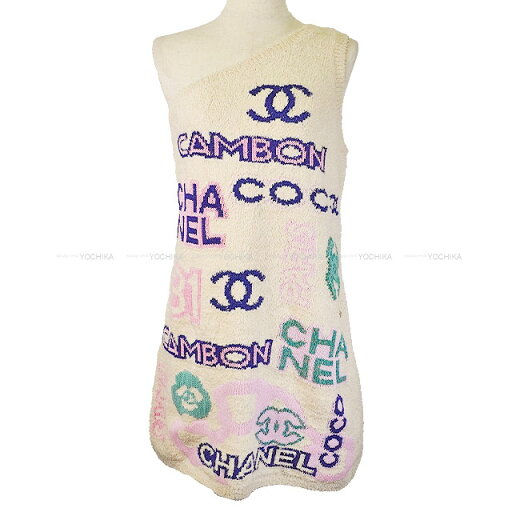 CHANEL シャネル ニット ミニ ワンショルダー ココマーク アイコン ロゴ エクリュ/ピンク/マルチカラー コットン/ポリアミド/リネン 38 P74737 ワンピース 新品同様【中古】 CHANEL シャネル ニット ミニ ワンショルダー ココマーク アイコン ロゴ エクリュ/ピンク/マルチカラー コットン/ポリアミド/リネン 38 P74737 ワンピース 新品同様【中古】