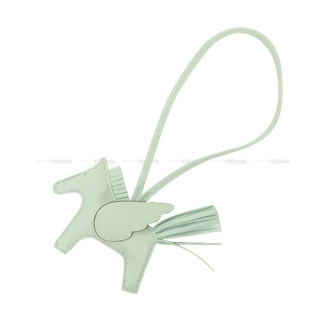HERMES エルメス ロデオ ペガサス PM ヴェールペパーミント アニョーミロ(ラム) バッグチャーム W刻印 ..
