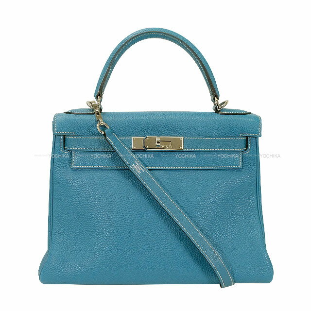 HERMES エルメス ケリー28 内縫い ブルージーン トゴ シルバー金具 ショルダーバッグ □L刻印 新品同様【中古】([Pre-loved] HERMES Kelly28 Retourne Bleu Jean Veau Togo Silver HW Shoulder bag[LIKE NEW][Authentic])