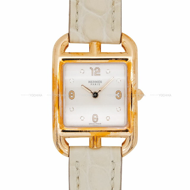 HERMES エルメス ケープコッド 8P ダイヤモンド CC1.270C べトン クロコダイル アリゲーターマット /K18ピンクゴールド ローズゴールド金具 腕時計 U刻印 新品未使用