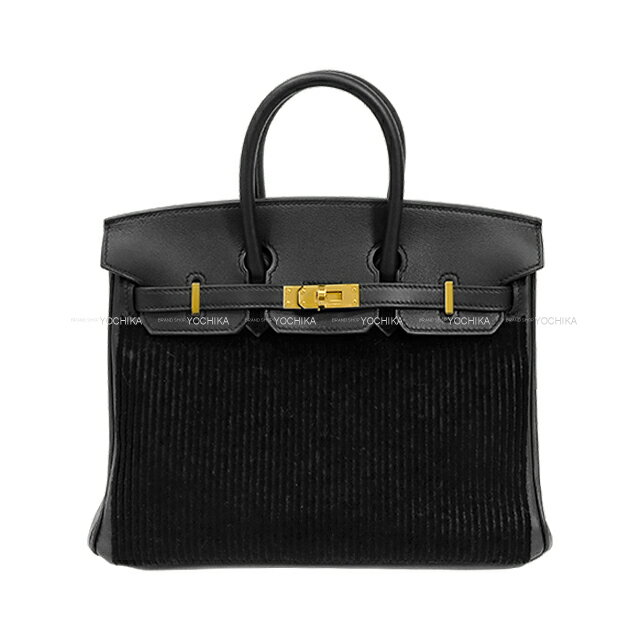 HERMES エルメス バーキン25 コートアコート 黒 (ブラック) スイフト/タフタージュ ゴールド金具 ハンドバッグ B刻印 新品同様【中古】([Pre-...