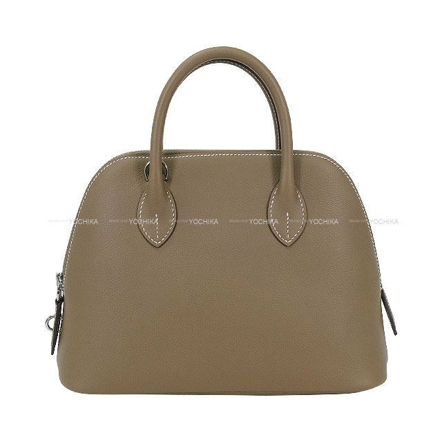 HERMES エルメス ボリード1923 25 ヴェルソ エトープ (エトゥープ)/クレ エバーカラー(エヴァーカラー) シルバー金具 ショルダーバッグ W刻印 新品未使用(HERMES Bolide1923 25 Verso Etoupe/Craie Evercolor Silver HW Shoulder bag[EXCELLENT][Authentic])(4)